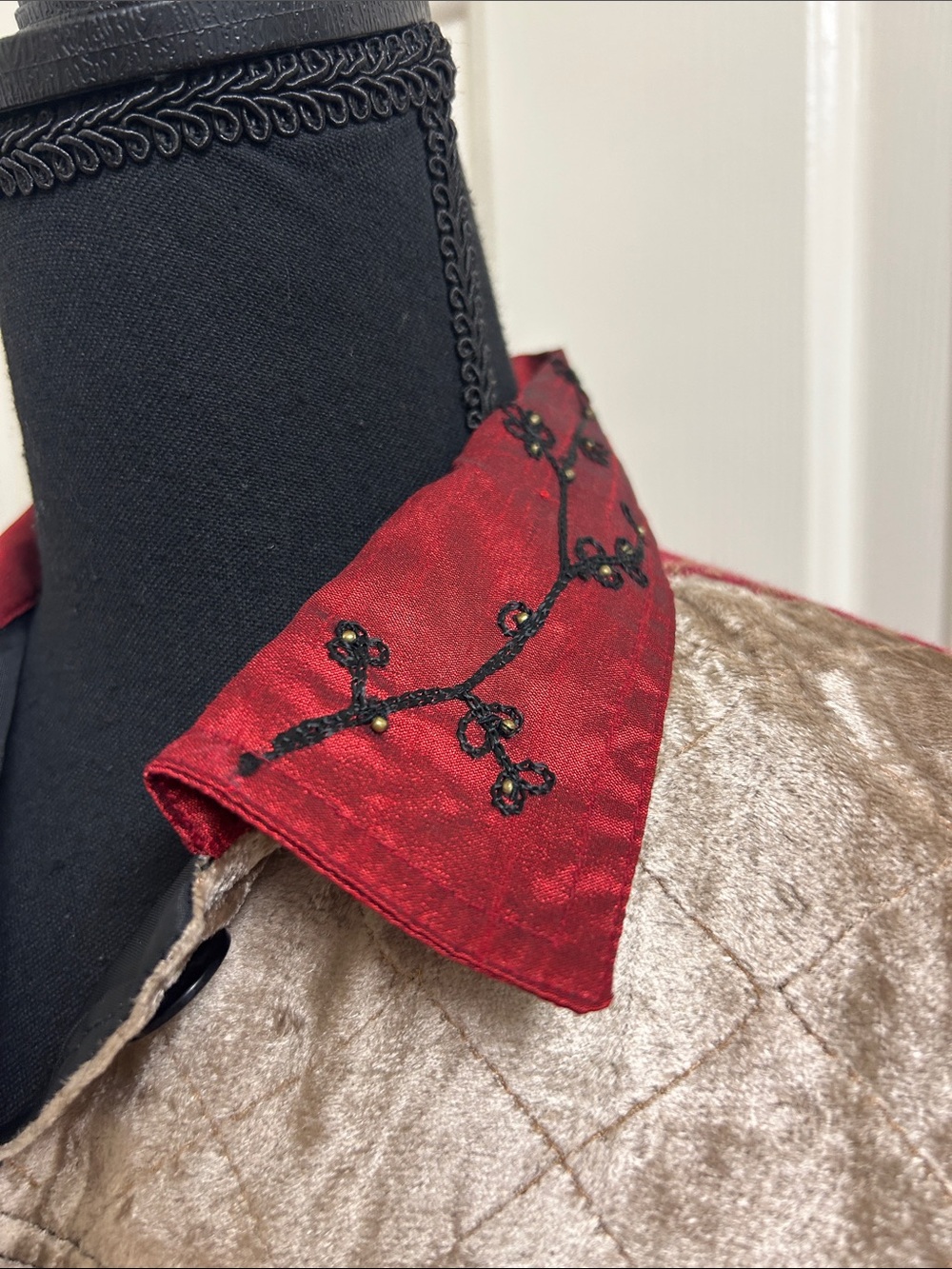 SAG HARBOR Velvet Patchwork Vintage 90s Jewel Tone Boxy Jacket, Size 6 - Picture 11 of 11